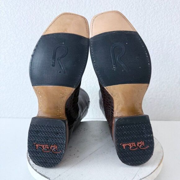 NEW Rod Patrick Cowboy Boots Womens 10 A Brown Caiman Western Blunt Toe $1450 - Picture 9 of 12